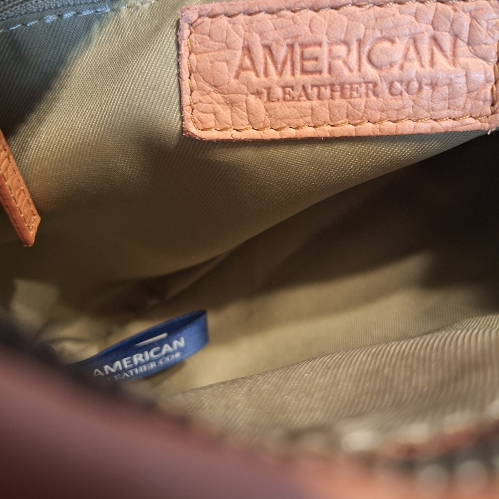 American Leather Co Pink Leather Crossbody Handbag - Picture 8 of 9